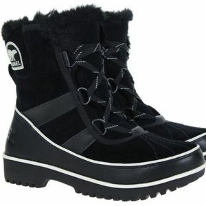 Sorel Tivoli II Suede Fur Black Snow Boots